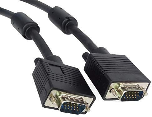 PremiumCord VGA monitorkabel 15 m, M/M, HQ (koax), SVGA videomonitor koaxial kabel för Full HD 1080p, DDC2, svart