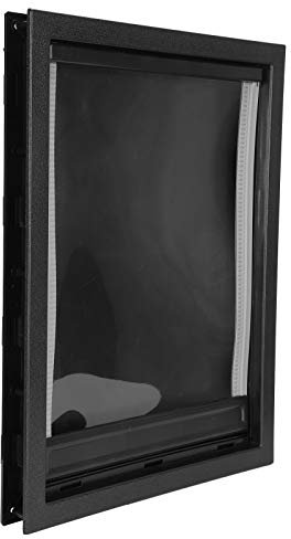 Große Hundetür, Haustierbedarf Einfach zu bedienende Kunststoff-Hund abnehmbare Tür Abnehmbare Installation Große mittelgroße Haustiertür für Ihr schönes Haustier für den Innen- oder(Schwarz)