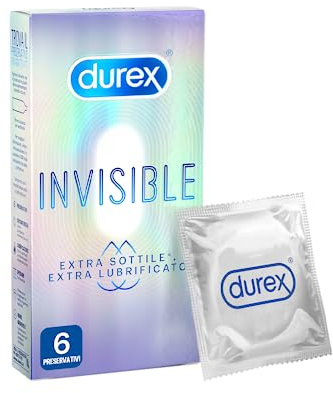 Durex Invisible, Preservativi Ultra Sottili, 6 Profilattici
