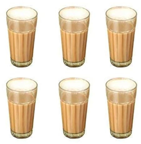 Vintage chaiglas, teglas, desi teglas, traditionellt teglas, 6 stycken, klar, vintage tesats 120 ml.