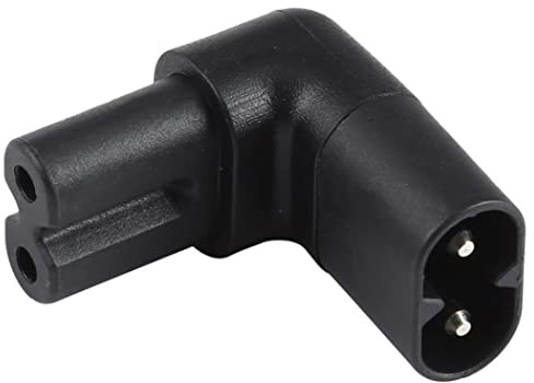 SHAFI® C7 auf C8 Rechtwinkliges Adapter Stecker auf Buchse für 90 Grad IEC C7 Buchse Netzkabel 2 Polig – Kompatibel Samsung Fernsehkabel AC Power Cable LG TV Stromkabel PS5 PS4 Xbox Series X/S Kabel