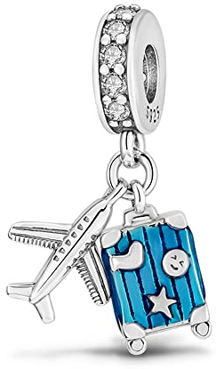 Symretie 925 Sterling Silber Charms Anhänger - Meerestier Blau Charm für Halskette & Armband | Damen Schmuck
