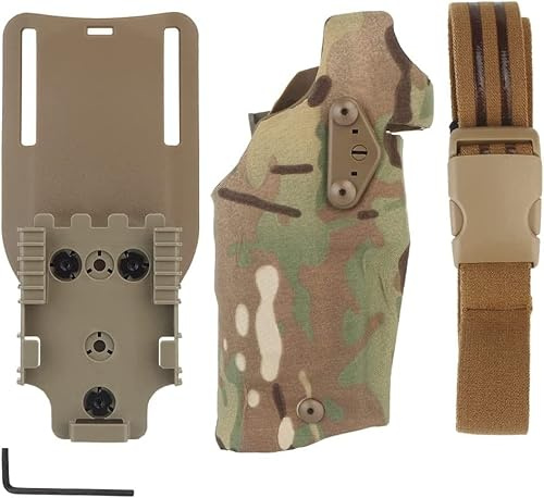 Zhongren Fondina tattica per softair, G17/19, compatibile con luci X300/X300U, a sgancio rapido, QLS, adattatore per montaggio rapido, accessorio militare per caccia, softair, mimetico