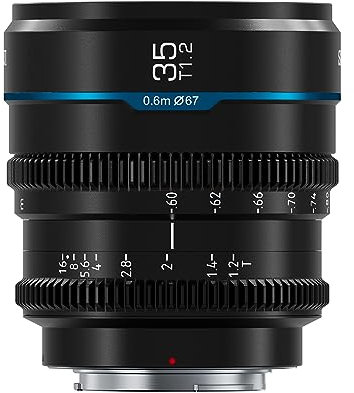 SIRUI Night Walker 35mm Manual Focus Cine Lens, T1.2 Large Aperture S35 Frame Prime Lens for E Mount Cameras, FX30, ZV-E10, A6400, A6700 (MS35E-B, Black)