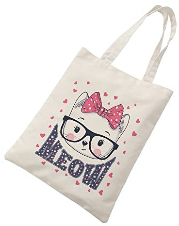 Jutebeutel Rosa Süße Katze Tote Bag Baumwolle und Hanf Stoffbeutel Große Kapazität Stofftasche Faltbar Jutetasche Langlebig Baumwolltasche Bedruckt Stoffbeutel zum Bemalen Waschbar 30x40cm/3 Pcs