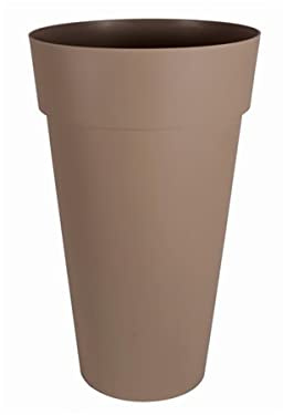 EDA Pot de fleur rond Toscane Ø 48 x H.80 cm - Taupe