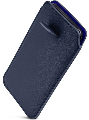 ONEFLOW Liberty Case für Samsung Galaxy A25 5G Handy Einsteckhülle mit Rückzugfunktion, PU Leder Handytasche, Schutzhülle mit Lasche, Sleeve Etui Hülle zum Einstecken, Blau