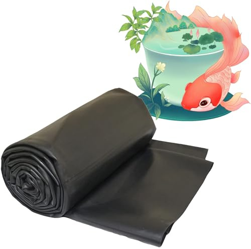 Bâche Pour Bassin - 3x5m 5x5m 6.5x8m Noir HDPE Doublure D'étang Résistant Aux UV Et Aux Intempéries Étang Liner Pour Étang À Poissons Fontaine Jardin D'eau Et Cascade - Épaisseur 0.12mm(Taille:4x6m/13