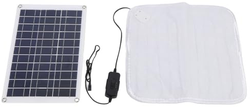 Bewinner 50W Solarpanel Heizdecken Kit, Monokristallin, Einstellbarer Gang, Tragbar für Wandern, Camping, Grillen im Freien, 20W, 12V, 2 Gänge, Portable Outdoor Heizdecke