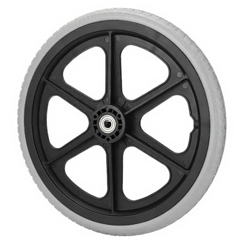 1 Paire de Roues de Rechange pour Fauteuil Roulant de 14 Pouces avec Roulement Antidéflagrant, Pneu en PU Robuste et Stable, Pièces de Rechange pour Chaise de Transport