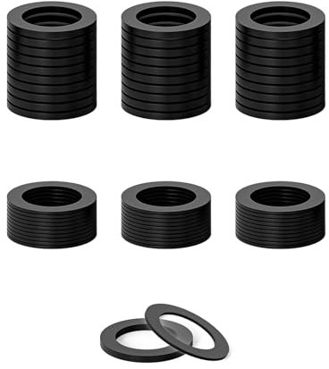 Ronoza 60 Stück Fitschenringe Zimmertüren,Unterlegscheiben Türscharnier,Kunststoff Türscharnier Zimmertüren 10×15mm (Dicke 1,2 mm, 30 PCS + Dicke 0,5 mm, 30 PCS) Montageringe Ohne Abriebspuren Schwarz