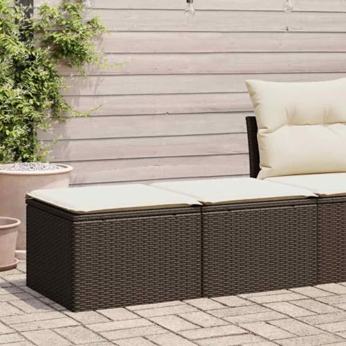 UJCHVHN Home Garden, 2-teiliges Gartensofa-Set mit Kissen, braunes Polyrattan-Akazie