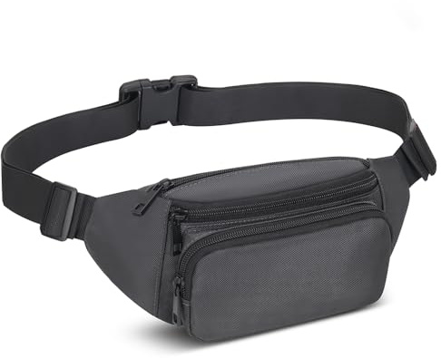 Bauchtasche Hüfttasche Herren Damen Klein Gürteltasche Sport Bum Hip Bag Männer Frauen Waist Fanny Pack für Reise Wandern Hundetraining Outdoor (Grau)