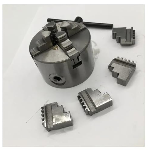 TBGCXJSV Mandrin K12-80 80 mm 3'' 4 Mors autocentrants pour Tour, Outil de Montage réversible trempé pour Le Travail du Bois