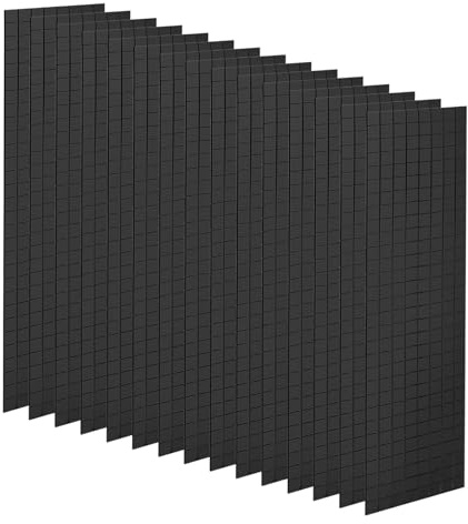 QUARKZMAN 15 Blatt 7200 Stück Spiegelmosaikfliesen 5x5mm Schwarz | Selbstklebende, Kleine Quadratische Spiegelkacheln Aufkleber, Disco Ball Aufkleber, Mini Glasfliesen, Für DIY Handwerk
