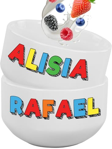 GRAZDesign Müslischale personalisiert mit Namen Bunt Geschenk für Mädchen und Jungen, Kindertag, Weihnachten, Geburtstag - Keramik Schüssel