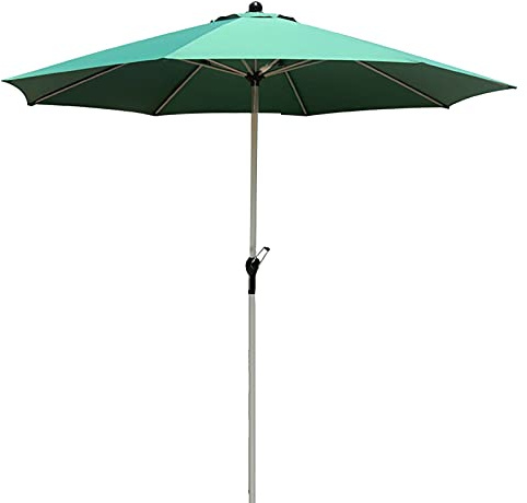 Ombrelloni da giardino, ombrellone da tavolo per mercati all'aperto con manovella, ombrellone da spiaggia/ombrellone rotondo da 9 piedi/2,7 m, riparo solare per giardino/terrazza, palo e stecche in a