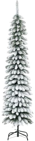 HOMCOM Künstlicher Weihnachtsbaum 180 cm mit Kunstschnee, 395 Spitzen | Tannenbaum Künstlich, Christbaum Weihnachtsdeko, inkl. Metallständer, für Drinnen