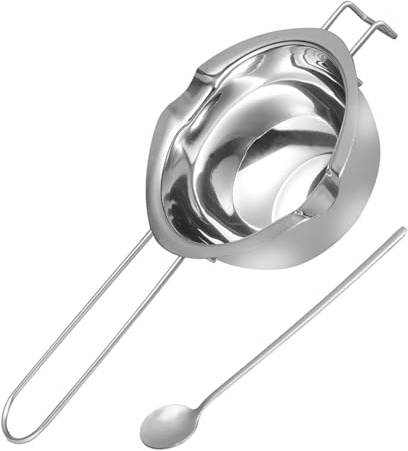 MOTHNUR Olla de Acero Inoxidable para Baño María con Espátula Práctico Recipiente para Derretir Chocolate Mantequilla y Cera Utensilio Ligero y Portátil para Cocina y Repostería