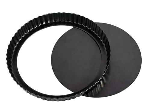 specialformer frukttårta form med avtagbar lös botten non-stick kolstål bakplåt för tårtor, pajer, quiches, brownies (12 inch Round)