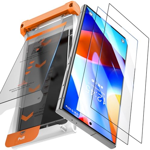 LK für Samsung Galaxy S24 Ultra Schutzfolie [Bahnbrechende Nano-Keramik] Displayschutzfolie [Militärischer Fallschutz] Vollabdeckung [Blasenfrei] Upgrade von Schutzfolie, 2 Stück
