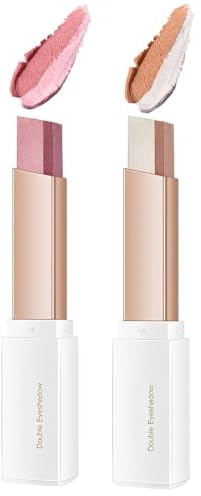 GXGM 2 Pièces Double Couleur Bâton d'Ombre à Paupières Crayon d'Ombre à Paupières Matte et Douce, Pigmentée et Brillante, Waterproof Classy Shimmer Shadow Sticks Set（B）