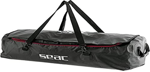 SEAC U-Boot 130, wasserdichte Tasche mit 130 Litern für Unterwasser- und Apnoe-Taucher, perfekt für Lange Flossen, 95 x 40 x 30 cm, Unisex für Erwachsene, Schwarz, l