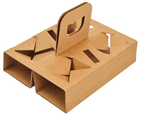 SDG PZ 300 Cestino in Carta Avana Porta Bicchieri 4 Fori per Caffe' da ASPORTO Coffee Cup Holder