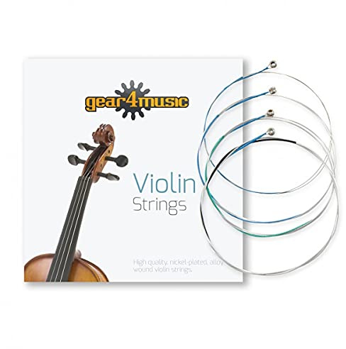 Violinsaiten-Satz von Gear4music Full Size 4/4 Stahlkern | Schnelle Ansprache mit stabiler Tonhöhe und verbessertem Volumen, Stahlkernkonstruktion, einfach zu spielen
