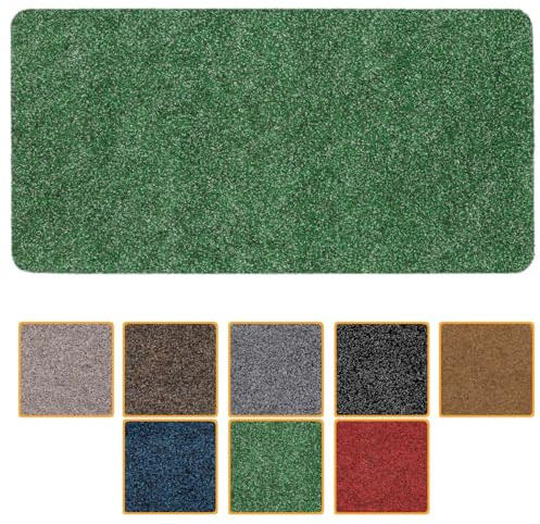 ANRO Poet Tapis de sol, paillasson, anti-salissures, lavable, imperméable, robuste, pour l'entrée, la porte d'entrée, le couloir, la cuisine, la chambre à coucher, vert, 40 x 80 cm