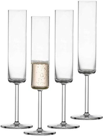 SCHOTT ZWIESEL Bicchiere da champagne Modo (set di 4), bicchieri da champagne diritti con punta a spuma, bicchieri in cristallo Tritan lavabili in lavastoviglie, Made in Germany (n. art. 119901)
