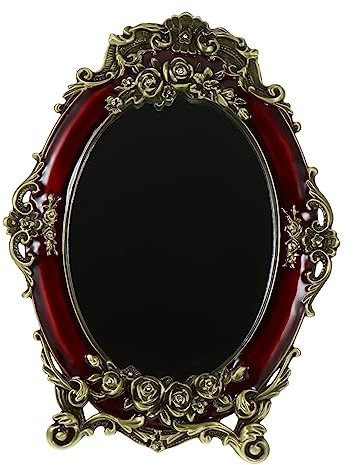 BESPORTBLE Kosmetikspiegel Retro Tischspiegel Vintage Schminkspiegel Hochauflösender Make-up Spiegel Für Schlafzimmer Kommode