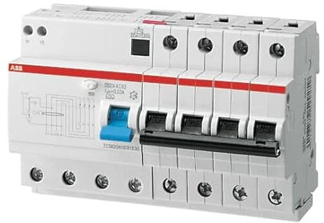 ABB RCBO DS200 FI/LS-Schalter 25A, 4-polig Typ B