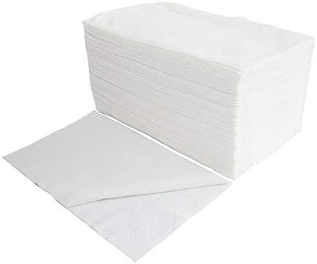 EKO Higiena - Einmal Handtücher 70x40 cm - Weiß - Groß - 100 Stück - Saugfähig - Weich - Vliesstoff - Glatt - für Kosmetikstudio Friseur Pediküre Maniküre Sauna SPA Hotel - Einweg Falthandtücher