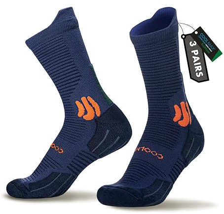 BRISIRA 3 Paar Bambus Kompressionssocken Herren&Damen,Kompressionsstrümpfe mit Fersenpolster, Anti-Blasen-Socken,Laufsocken,Wandersocken mit Belüftungsnetz und Fußgewölbeunterstützung, Größe 35-51