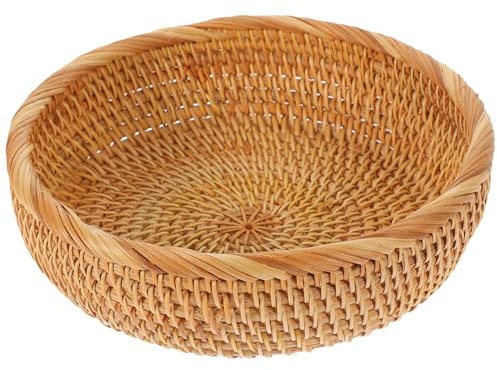 Panier Tressé Rangement En Rotin Corbeille À Fruits ÉCologique Et Multifonctionnelle Pour Fruits Pain Et DéCoration - 20X20X7Cm