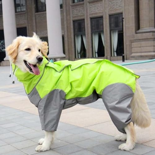 Dog Waterproof Raincoats, Lightweight Waterproof Jacket,Dog Rain Coat with Hood and Legs Full Coverage, Raincoat Poncho for Medium Large Female Dogs (24#) - (L)