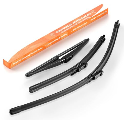 GEARMONSTER Scheibenwischer Wischerblätter Vorne + Hinten Satz Autoscheibenwischer Heckscheibenwischer Wischerblätter-Set für Opel Corsa D 2006-2014 (3er Set: 26/16/12 Zoll) | 3er Set 26/16/12 Zoll, Wischerblätter, Heckscheibenwischer, Ersatzwischer, Autoscheibenwischer, Frontscheibe
