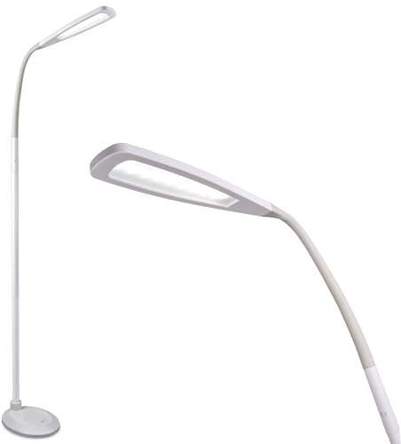 OttLite ClearSun Flex LED Floor Lamp with LED Technology - Touch Activated Controls, Adjustable Neck, Smart Memory Feature - Great for Office, Home, Dorm, Bedroom, College, & Living Room
