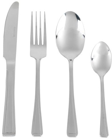 Salter BW031402EU7 Buxton Set de Couverts de Table en Acier Inoxydable, Ménagère 24 Pièces, Design Classique, Pour 6 Personnes, Comprend des Couteaux Fourchettes et Cuillères