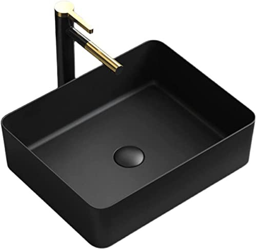 Lavabo ovalado de baño Lavabos Lavabo de baño de cerámica mate de 19x15 Lavabo de recipiente rectangular Lavabo sobre encimera Lavabo de tocador Lavabo de porcelana Lavabo de arte Lavabo de baño (C