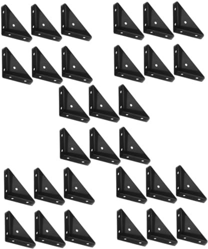 Gatuida 30pcs Heavy Duty Furniture Connectors Corner Brackets Bed Table Braces Shelf Bracket for Corner Wall Joint Support