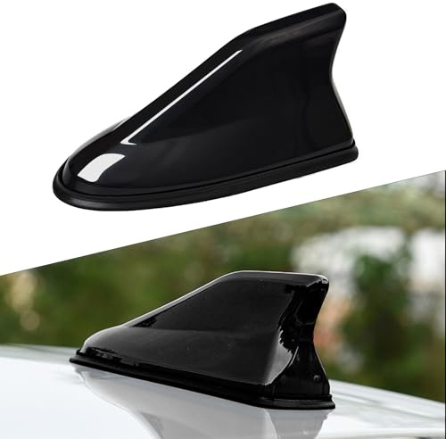 Hbxdeco Shark Fin Antenna Cover for Car, Waterproof Car Roof Antenna Cover Decoration, Automotive Top Roof Aerial AM/FM Radio Signal Base, Universal Vehicle Exterior Accessories (Black)