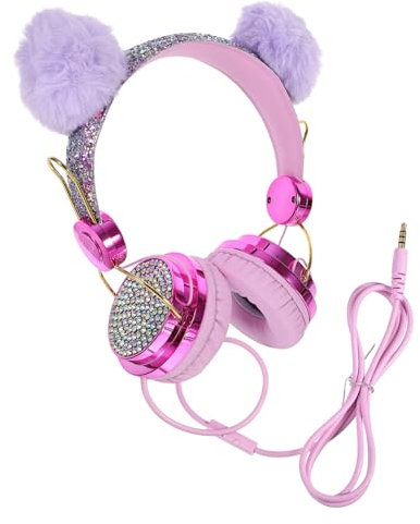 Housoutil Kinderkopfhörer Mit Plüschohren Lautstärkebegrenzung Padded Design Stereo Ohrhörer Für Mädchen Schule Und Reisen