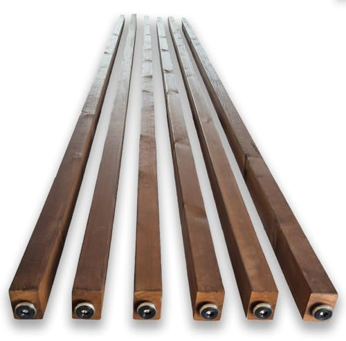 Set da 6 Listelli Decorativi per Muro, Soffitto, Divisori, da 4,5x6x300 cm, color Teak, Personalizzabile