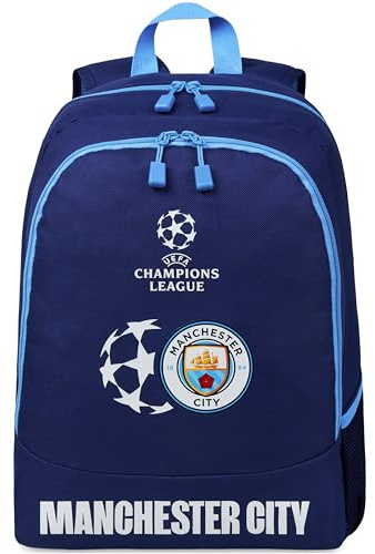 MANCHESTER CITY F.C. Backpack for Men Teens, Rucksack for Work, Boys School Bag, Sports Travel Supporters' Merchandise Gear, Football Gifts for Men (Navy)