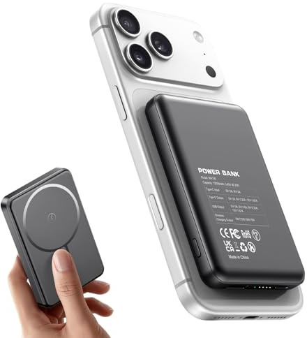 for MagSafe Power Bank 12000mAh Wireless 22.5W Fast Charging | PD20W In/Output, Magnetic Charging, Battery Pack Portable Charger for iPhone 17 16 15 14 13 12 Air Plus Pro Max, AirPods