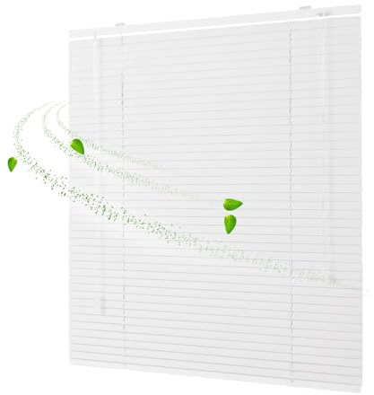 Tende Veneziane in Alluminio, Persiane per Finestre Interne, 25mm Persiane Veneziane Orizzontali 20 35 45 54 66 80 100 120 135 155 180 200cm Privacy Oscurante Impermeabile(Pure White)