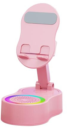 Soporte para Teléfono Móvil con Altavoz | Soporte De Audio Inalámbrico con Luz RGB para Móvil,Base De Sonido para Tableta Grabación Dormitorio Transmisión En Directo Ver Películas