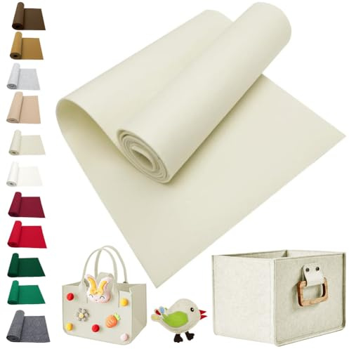 LOMUG Filzrolle Filzstoff 40cm x250 cm Bastelfilz Filz Polyester Filz 3mm Dick Dekofilz Filzmatten zum Zuschneiden für DIY Filzunterlage Taschenfilz Patchwork Nähen Stickfilz Kunst- und Bastelprojekte